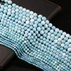 Tüm Tasarımcı Takı Beads4 / 6/8/10 / 12mm Yuvarlak Top DIY Boncuk Bulguları Doğal Larimar Taş Boncuk