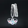 Hängsmycke Halsband Rostfritt Stål Färgglada Turkiet Eye Heart Love Boy Girls Islam Halsband Charms Silver Färg Smycken Oeil Turc N5233S01