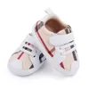 Småbarn pojkar casual skor antislip mjuk botten pläd canvas baby sneakers prewalker 0-18m