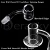 Deux Styles Bord Biseauté Fumer 25mmOD Tourbillon / Spinning 20mmOD Mélangeur Quartz Banger 10mm 14mm 18mm 45 * 90 Mâle Femelle Ongles Pour Bongs En Verre