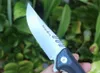 1pcs Högkvalitativ Flipper Folding Kniv D2 Stenvaskblad Svart G10 + Rostfritt stålhandtag Kullager Fast Open EDC Pocket Knives