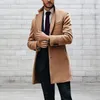 Trench Coats Men's Classic Automne Hiver Long Veste Men Khaki Coat à poitrine monomoteur