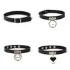 Fashion cosplay Harajuku Punk Rock Gothic Choker necklaces Sexy PU Leather Heart Round Spike Collar Chokers Necklace Body Accessories