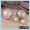 Bellissimi colori della caramella doppio lato orecchini di perle grandi orecchini a sfera piccola per le donne ragazza gioielli di moda regalo in consegna Bk Drop 2021 Vw