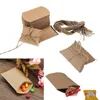 50 stks Kraft Paper Kussen Gift Wrap Gunst Doos Bruiloft Favoriet Favor Baby Shower Gifts Card Package