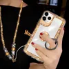 Luxury Bling Diamond Ring Stand Cases Mirror TPU PC + Free Strap Case For iPhone 12 11 Pro MAX 8 7 6 6S Plus SE2