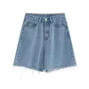 Genayooa Streetwear Blue Katoen Denim Shorts Jeans Koreaanse Stijl Zomer Half-lengte Korte Feminino Hoge Taille Biker 210722