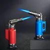 New Metal Windproof Turbo Torch Isqueiros Pulverizador Jato Inglaterra Jet Outdoor Poderoso BBQ Gás Butano Isqueiros Atacado Gadgets para homens