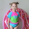 Baby girls butterfly embroidery swimswear kids swimsuit children swim wear baby bathing Two Pieces suit for baby girls M3321