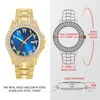 Iced Out Blue Watches för Män Silver Fashion Man's Watch Numerals Ring Dropshipping Armbandsur Relogio Masculino