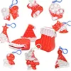 Kerst Kids Geschenken Anti Angst Fidget Speelgoed Eenvoudige Sleutelhanger Sleutelhanger Xmas Tree Santa Kous Hat Bell Tie Dye Vinger Bubble Puzzel Ornamenten Opknoping