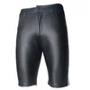 Мужские искусственные кожаные шорты повседневные спортивные штаны плотная стройная фитнес одежда бодибилдинг мужской плюс размер багажника S-XXL 210716