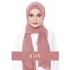 Bufanda de chifón liso para mujer, chales de Color sólido, bufanda Hijab musulmán