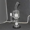 ヴィンテージ8インチ暴徒リサイクルガラス跳ね水の喫煙ホーカーパイプブラックカラーマトリックスPerc Bubbler heady oil dabリグは顧客のロゴを入れることができます