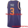 Custom Chris Paul #3 Men's Purple 20/21 Swingman Jersey Stitched Mens Women Youth XS-6XL Basketball Jerseys