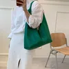 Evening Bags Ladies Big PU Leather Bucket Shoulder Bag Large Capacity Handbags And Purses Solid Color Handbag Green Yellow