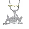 Neue CZ-Diamant-Intarsien-MBM-Anhänger-Halsketten MotivatedByMoney Zweifarbige, galvanisierte Kupfer-Intarsien-Diamant-Halskette für Herren, Hip-Hop-Schmuck