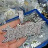 Neue trendige DIY benutzerdefinierte Namensbuchstaben-Anhänger-Halskette Gold Silber Farbe Bling Iced Out CZ-Buchstaben-Anhänger mit 3 mm 24-Zoll-Seilkette 286Z