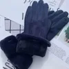 Guanti sportivi Donna Inverno Pelle scamosciata Polso in peluche Mantieni caldo Touch screen Plus Velluto non gonfio Solido Guanti da ciclismo eleganti