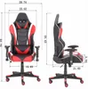 Chaises pivotantes de bureau de jeu 2021 avec appuie-tête et oreiller lombaire Tabourets de meubles commerciaux de bureau rouge