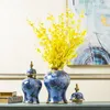 Vazen Creatieve Keramische Vaas Marmer Ginger Jar Ornamenten Moderne Gedroogde Bloemstuk Accessoires Lichte luxe opslag