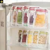 Reusable Food Storage Zipper Bags Mason Jar Shape Snacks Airtight Seal Food Saver Leak-proof Bags Kitchen Organizer Bags RH13526