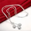 Tai Chi opknoping drie rozen Sterling verzilverde ketting DMSN049 Maat 18 inch; Mode 925 zilveren plaat kettingen sieraden ketting