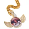 Пользовательские фотографии ожерелье модные позолоченные круги памяти Iced Out кулон мужские хип-хоп ожерелья ювелирные изделия