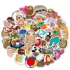 50 stks / partij 2 Stijl Wholesale Cartoon Cute Sloth Stickers Waterdichte No-Duplicate Sticker voor Kinderen Speelgoed Notebook Skateboard Fles Car Decals