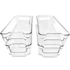 Stackbara plastförvaringsfack kylskåp Organizer Clear Pantry Food Organisation Handtag för kök Frys Rack Cabinet Tools 210309