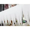 3pcslot White Foam Strip Ice Icelic Pingente Decorações Feliz Natal Decoração de neve para parede Y201020