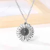 2023 Sun Flower Locket Gold Pendant You Are My Sunshine Openable Suower Necklace for Women