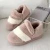 Slippers Winter Women Closed Warm Lining Cozy Home Indoor Short Plush Floor Shoes Couple Adult Mute Hairy Slides