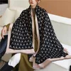 Scarves Solid Warm Cashmere Pashmina Scarf Shawl Women Luxury Letter Thick Winter Blanket Large 18065cm Headband Hijab Warp Foula3118311