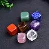 Pedra natural Chakra Quadrados irregulares Rosa Quartzo Ametista Ágata Tigre Pó Cristal Branco Cristal Ioga Meditação Pedra Energética