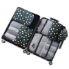 Duffel Torby 7 SZTUK Mężczyźni Kobiety Zestaw Podróży Przenośne Pakowanie Cube Odzież Buty Kosmetyczne Sortowanie Organizator Studka Przechowalnia bagażu Akcesoria