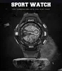 Zegarki sportowe 5bar Wodoodporne Smael Marka Zegarek LED Automatyczne oglądanie alarmów Mężczyźni Big Dial 1513 Cyfrowe Zegarki Wodoodporne Q0524
