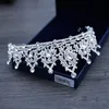 웨딩 헤드 피스 Tiara Crystal Bridal Tiara Crown Silver Color Diadem Veil Accessories Head Jewelry7461617