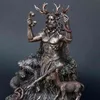 Estatuas de resina Cernunnos Escultura sentada Dios celta Figura Inframundo para la decoración del jardín del hogar 211105