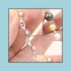 Smyckesinställningar 3 Drop Pearl Pendant Halsband Inställningsmontering Bas Solid 925 Sterling Sier Womes Diy Fynd Tillbehör Monter Parti