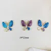 12 sztuk Urok Rhinestone Glitter Emalia Butterfly Charms Metal Kolczyki Wisiorki Dangle Fit DIY Kolczyk Bransoletka Biżuteria Akcesoria