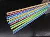 300pcs Färgglada Strip PP-sugrör för dubbelskikt Cup Drinking Juice Plast Party Straw Pipes Partihandel