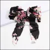 Clips sieraden sieraden bloemen print barettes haarspeld voor vrouwen boog geknoopte zoete paardenstaartclip garenbanden Korea modehaar aessories drop