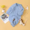 Вязаная детская одежда с длинным рукавом новорожденного ребенка ползунка зимняя весна девочка комбинезон младенческий комбинезон мальчик ромпер малыш свитер 210226