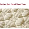 Anti-Mite Quilted Matras Cover Solid Color King Queen Size Quilted Bed Hoesje Dikke Soft Bed Protector Pad Cover 210626