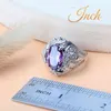 Sier 925 Bridal Jewelry Sets Women Wedding Purple Cubic Zirconia Costume Jewelry Bracelet Ring Earrings Pendant Necklace Set