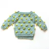 2022 Primavera Coreano Del Bambino Della Ragazza Cardigan Maglione Bambino Bambini Maglione Lavorato A Maglia Con Pompon Nato Neonata Vestiti Invernali 1-5Y 211106