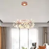 Postmodern Firefly Leaf Chandelier Living Room Pendant Lamps Bedroom Romantic Creative Nordic Restaurant Bar Lights Branch Round