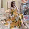 Women Nightgown Sleeping Dress Lingeries Bath-Gown Sexy Female Large Size NightDress Deep-V-Neck Charming Summer Sleepwear Flora 210924