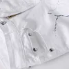 Erkekler Rahat Denim Kot Uzun Tasarım Kore Tarzı Streç Slim Fit Yeni Beyaz Baskı Kot Uzun Moda Dropship Artı Boyutu 28-42 X0621